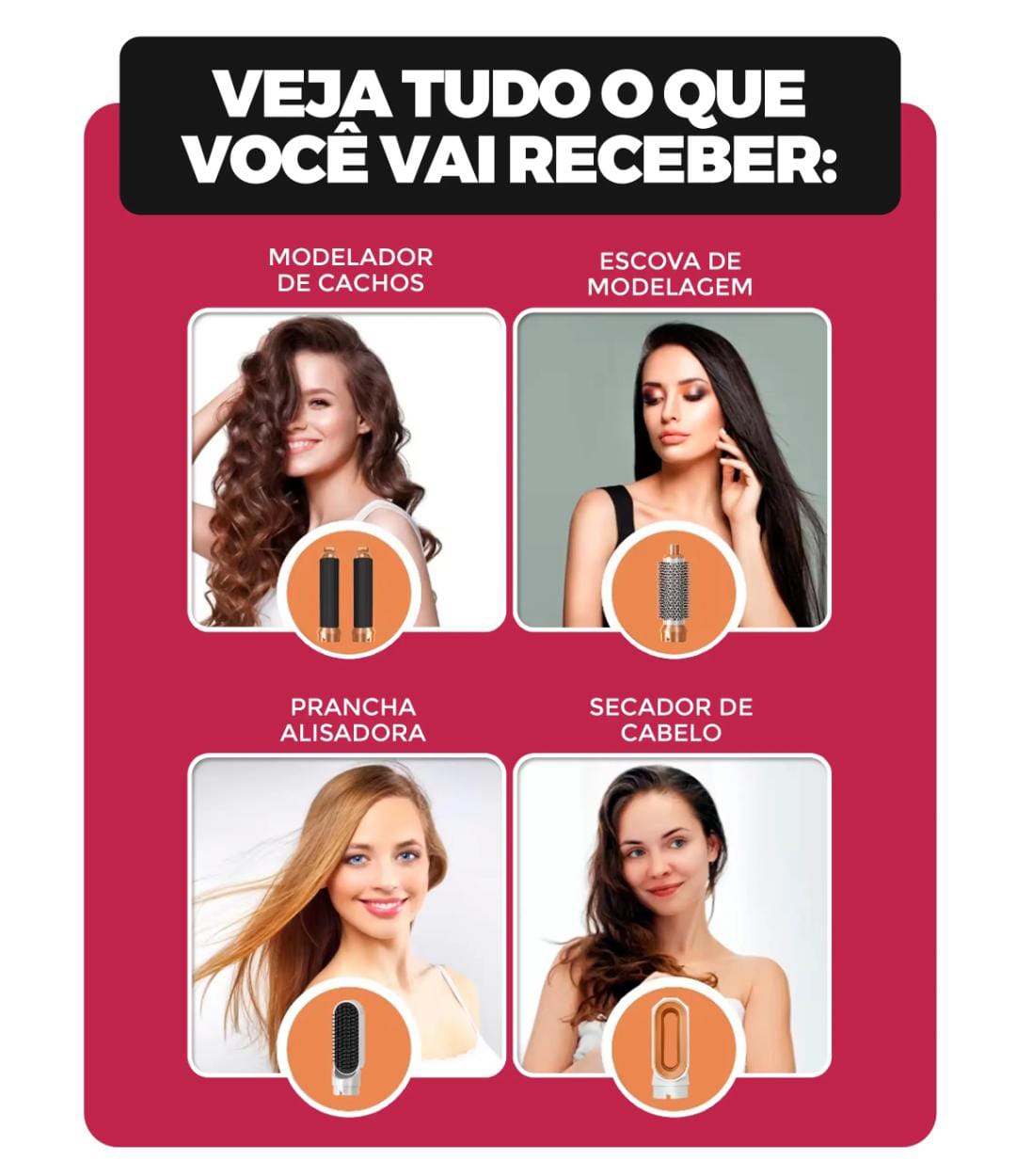 Escova Modeladora 5 em 1 New Hot Air Styler Original